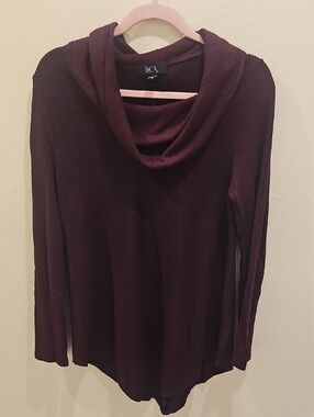 BCX Women's Cowl Neck Sweater - Plum